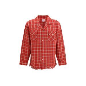 Found Men Raw-Cut Fringe Plaid Shirt